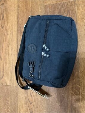 Kipling Black Nylon Messenger Bag New Angie